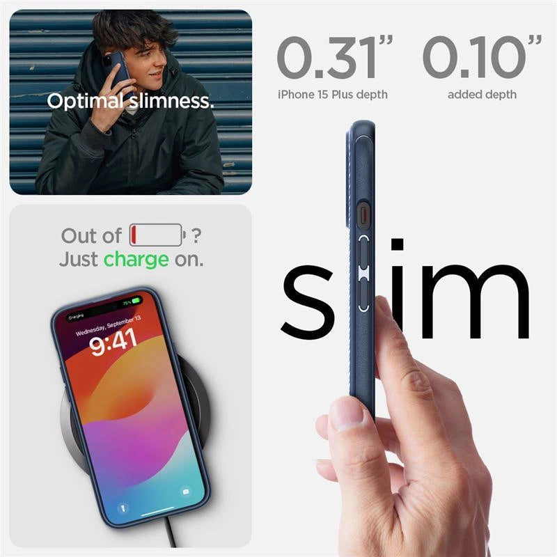 Spigen Mag Armor Case med MagSafe til iPhone 15 Plus - Blå