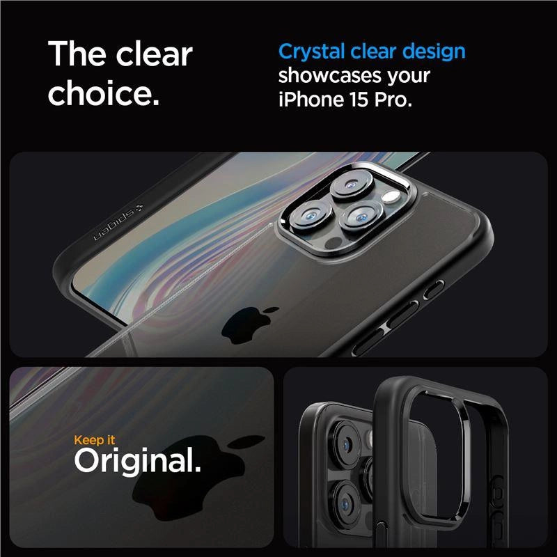 Spigen Crystal Hybrid iPhone 15 Pro Case - sort