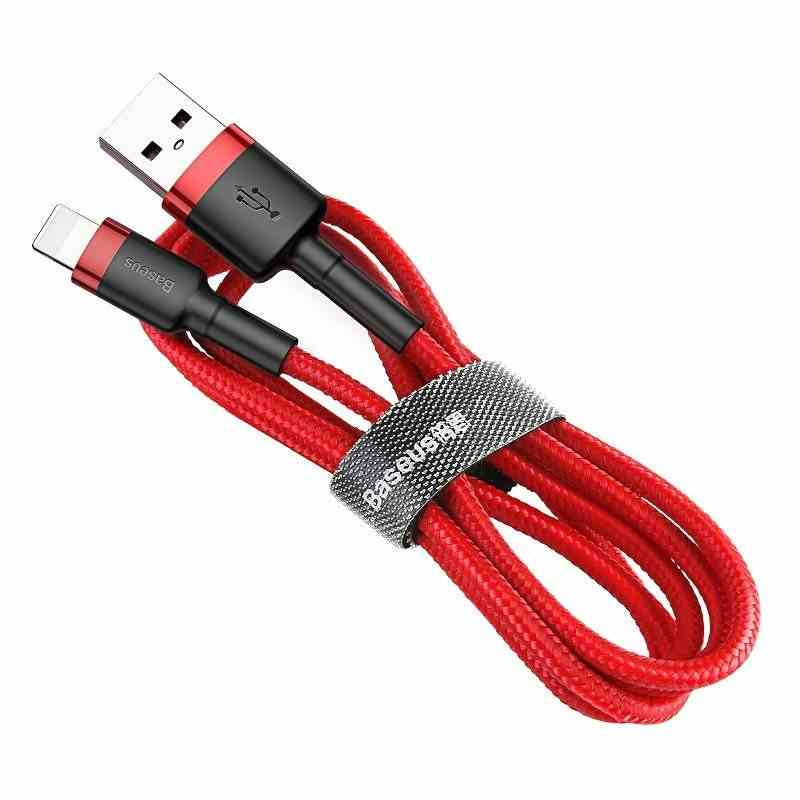 Baseus Cafule USB Lightning Cable 2,4A 0,5m (rød)
