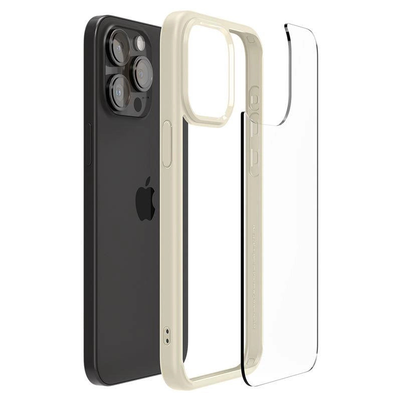 Spigen Crystal Hybrid Case til iPhone 15 Pro Max - klar beige