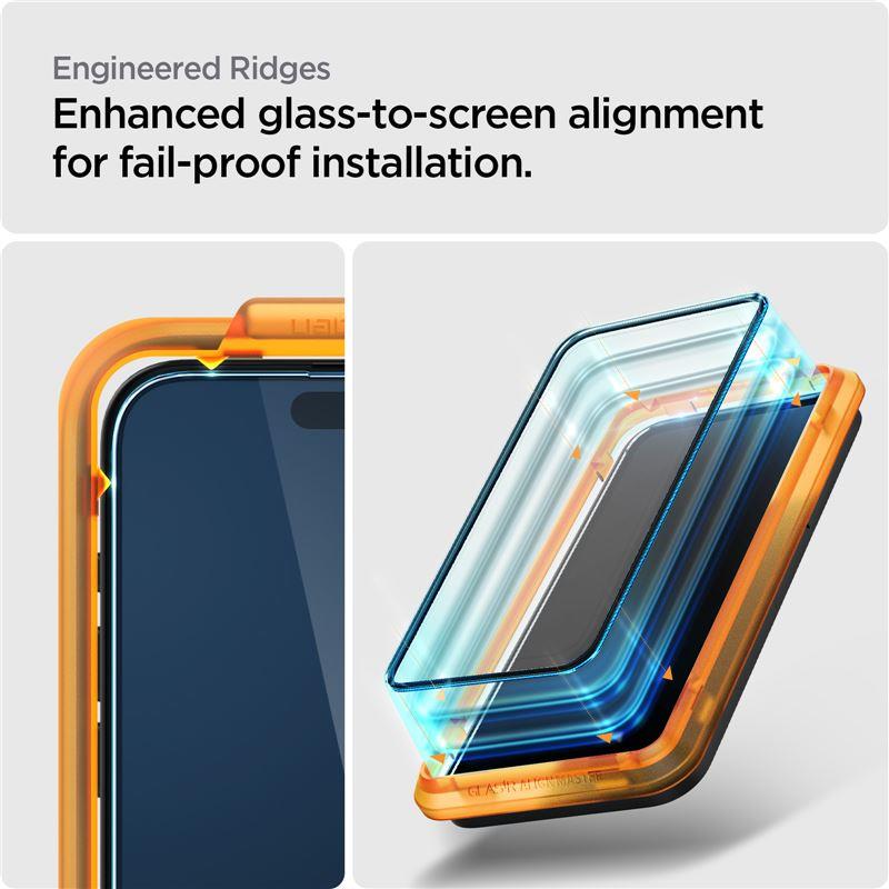 Spigen ALM Glass FC hærdet glas til iPhone 15 - sort 2 stk.