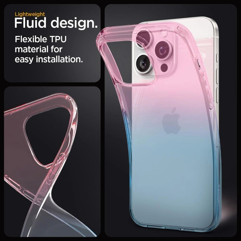 Spigen Liquid Crystal iPhone 15 Pro Case - Pink/Blue