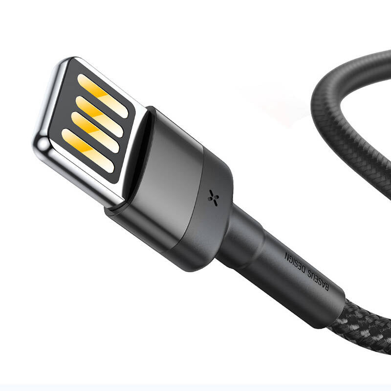 Lightning USB-kabel (reversible) Baseus Cafule 2,4A 1m (grå-sort)