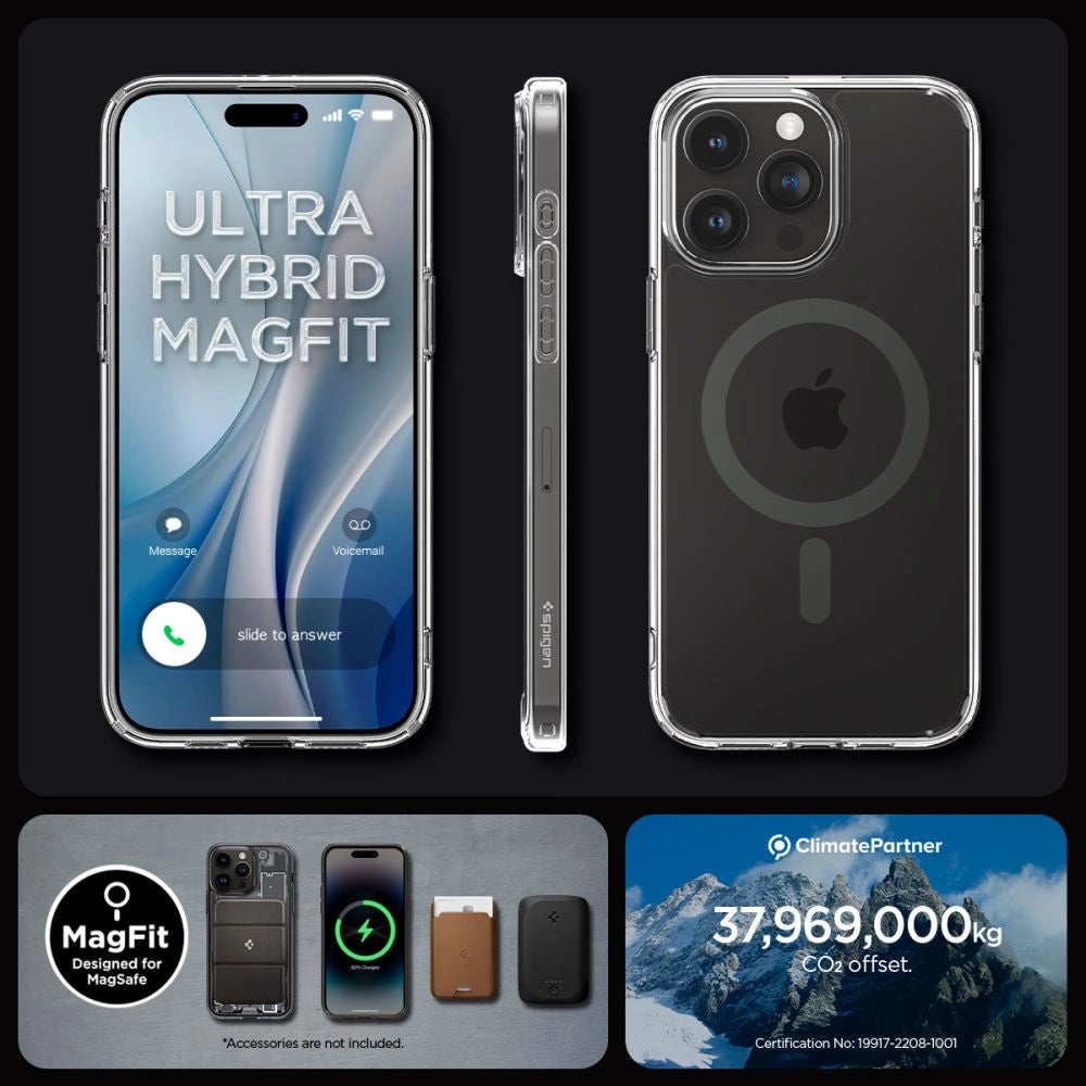 Spigen Ultra Hybrid Mag case med MagSafe til iPhone 15 Pro Max - grafit