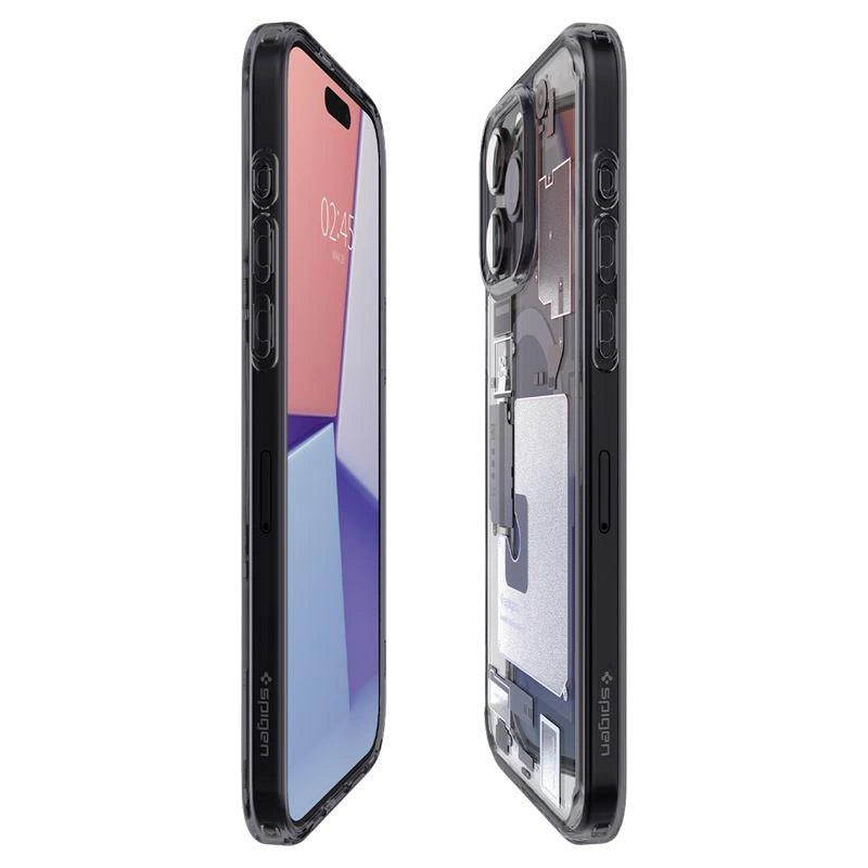 Spigen Ultra Hybrid Mag Case med MagSafe til iPhone 15 Pro - mørkgrå (Zero One mønster)