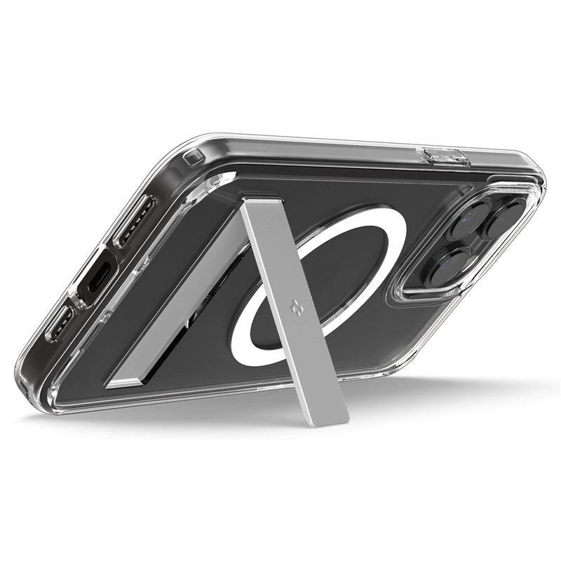 Spigen Ultra Hybrid S MagSafe Case med stativ til iPhone 15 Pro - Gennemsigtig