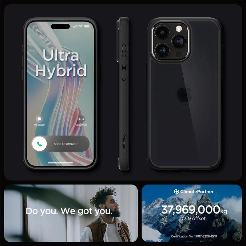 Spigen Ultra Hybrid iPhone 15 Pro Max Case - klar sort