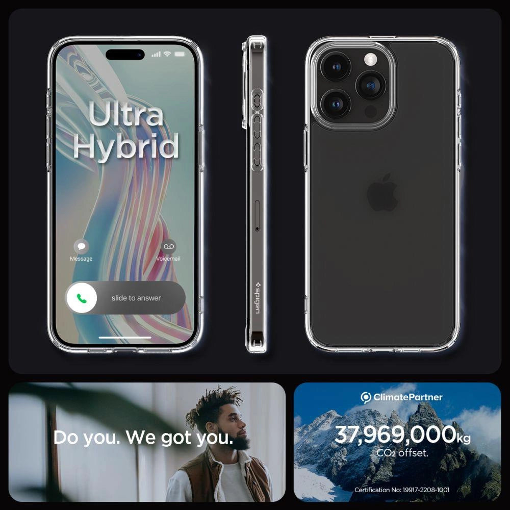 Spigen Ultra Hybrid Case til iPhone 15 Pro Max - Clear Matte