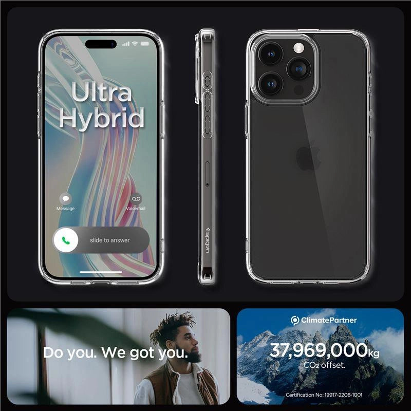 Spigen Ultra Hybrid Case til iPhone 15 Pro Max - Clear Matte
