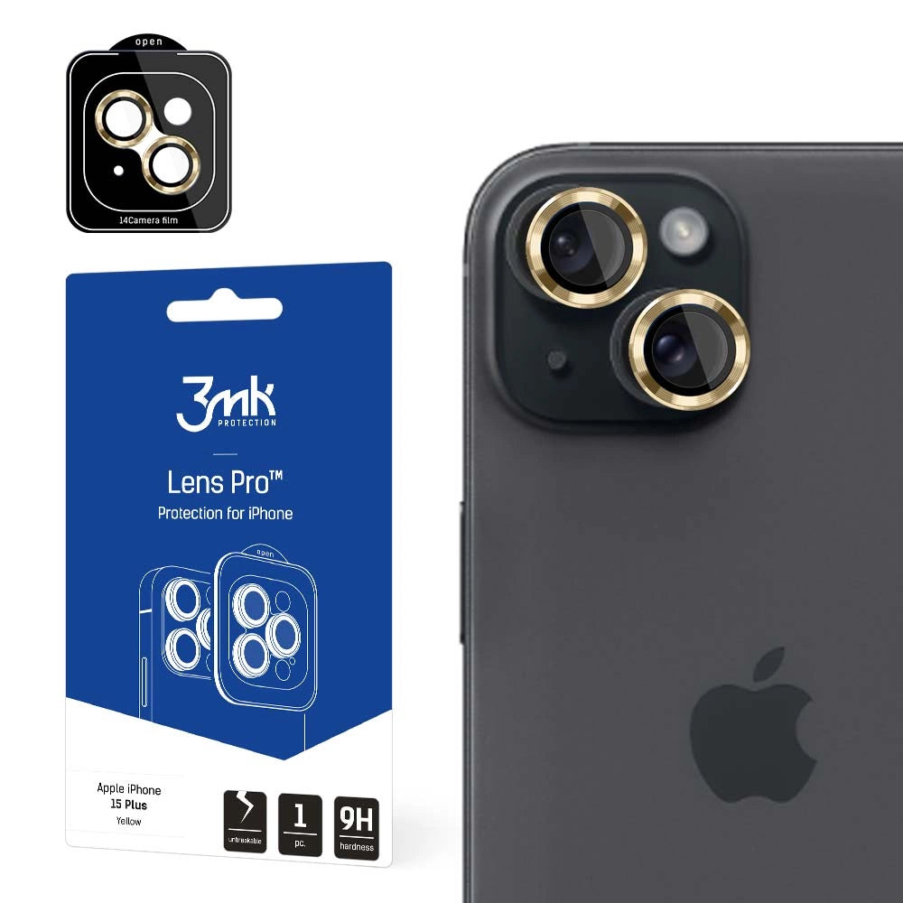 Apple iPhone 15 Plus - 3mk Lens Protection Pro Gul