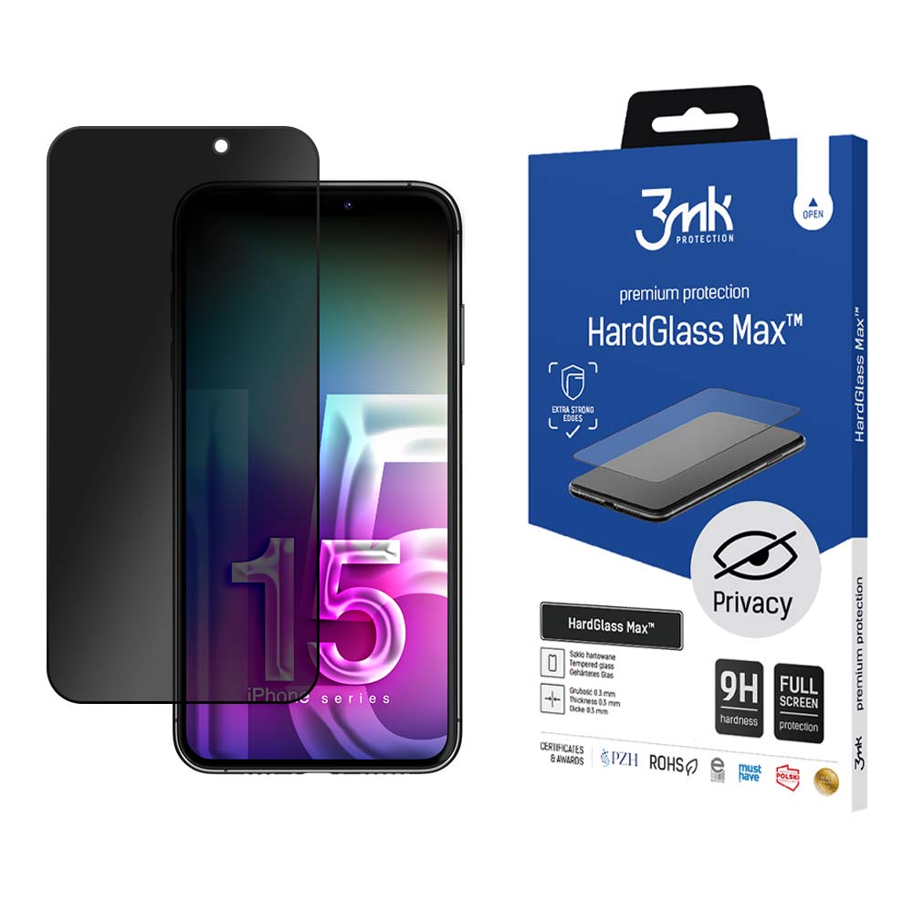 Apple iPhone 15 Plus - 3mk HardGlass Max PrivacyTM