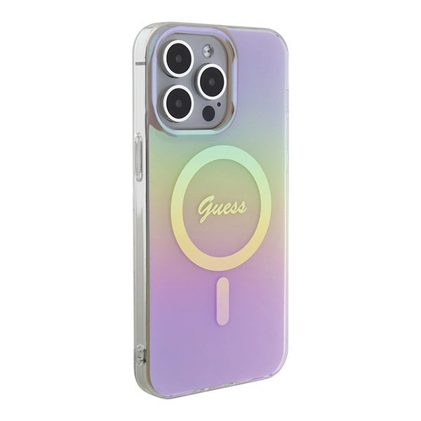 Guess GUHMP15XHITSP iPhone 15 Pro Max 6.7" pink/pink hardcase IML Iridescent MagSafe