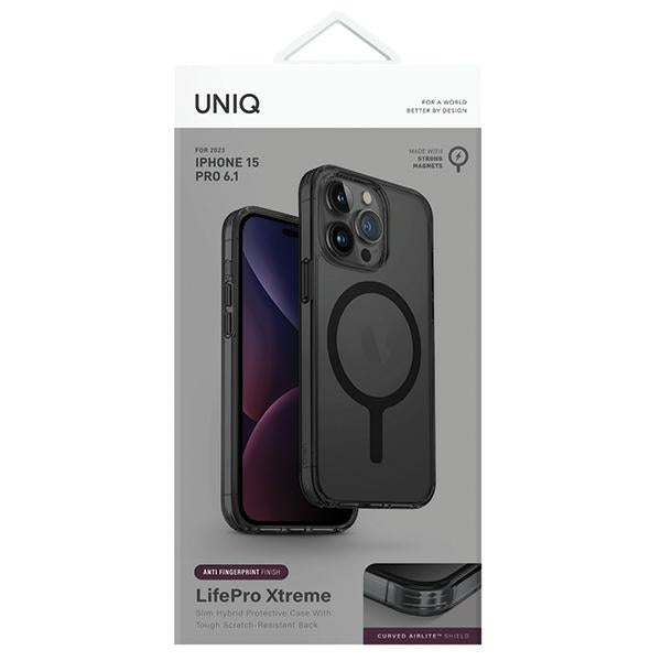 Uniq LifePro Xtreme Magclick opladningsfoder til iPhone 15 Pro - sort