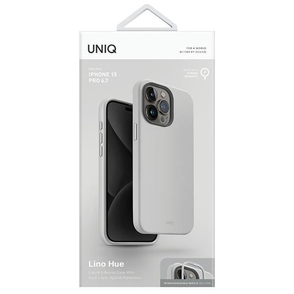 Uniq Lino Hue Magclick opladningsfoder til iPhone 15 Pro Max - lysgrå