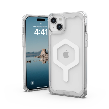 UAG Plyo MagSafe case for iPhone 15 Plus - transparent and white