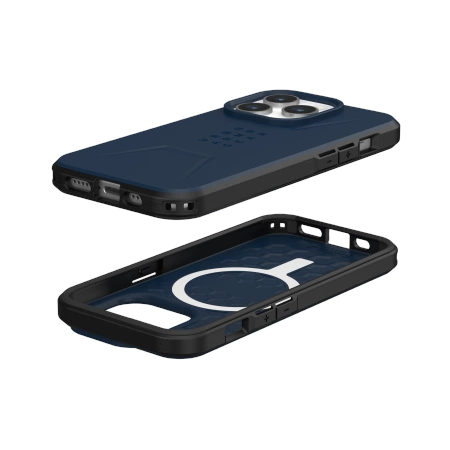 UAG Civilian MagSafe-hylster til iPhone 15 Pro - mørkblå
