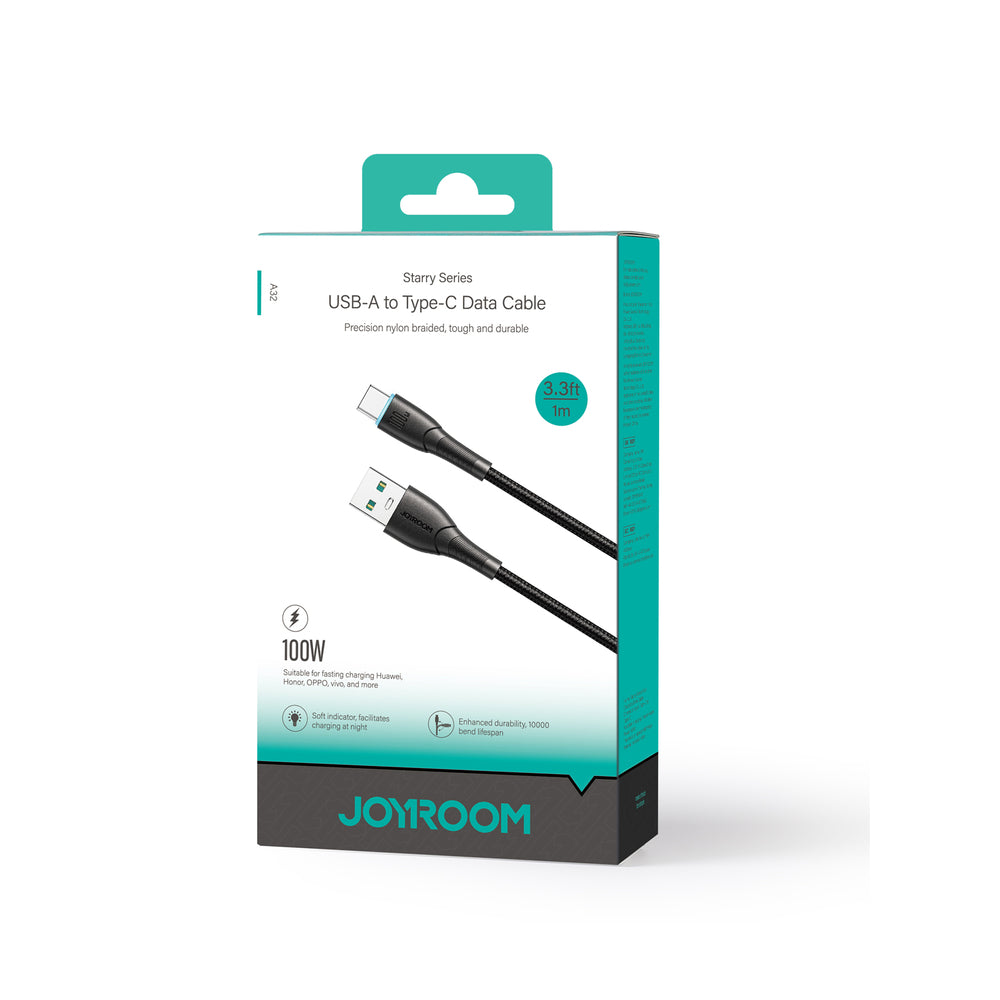 Joyroom Starry serie SA32-AC6 100W USB-A / USB-C kabel 1m - sort