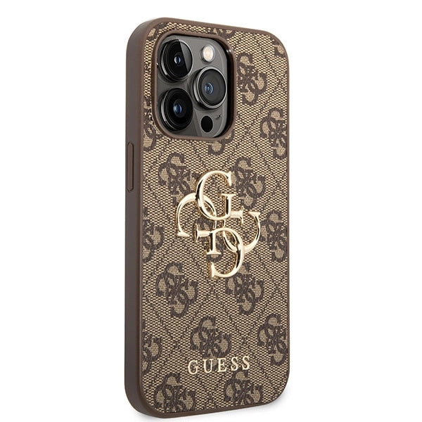 Guess GUHCP15L4GMGBR iPhone 15 Pro 6.1" brown/brown hardcase 4G Big Metal Logo