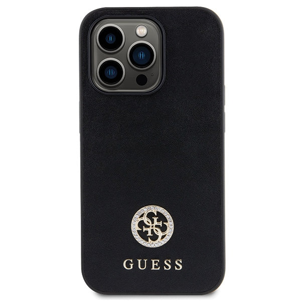 Guess GUHCP15LPS4DGPK iPhone 15 Pro 6.1" sort/sort hardcase Strass Metal Logo