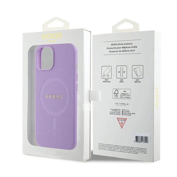 Guess GUHMP15SPSAHMCU iPhone 15 6.1" lilla/lila hardcase Saffiano MagSafe