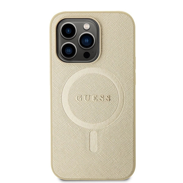 Guess GUHMP15XPSAHMCB iPhone 15 Pro Max 6.7" guld/guld hardcase Saffiano MagSafe