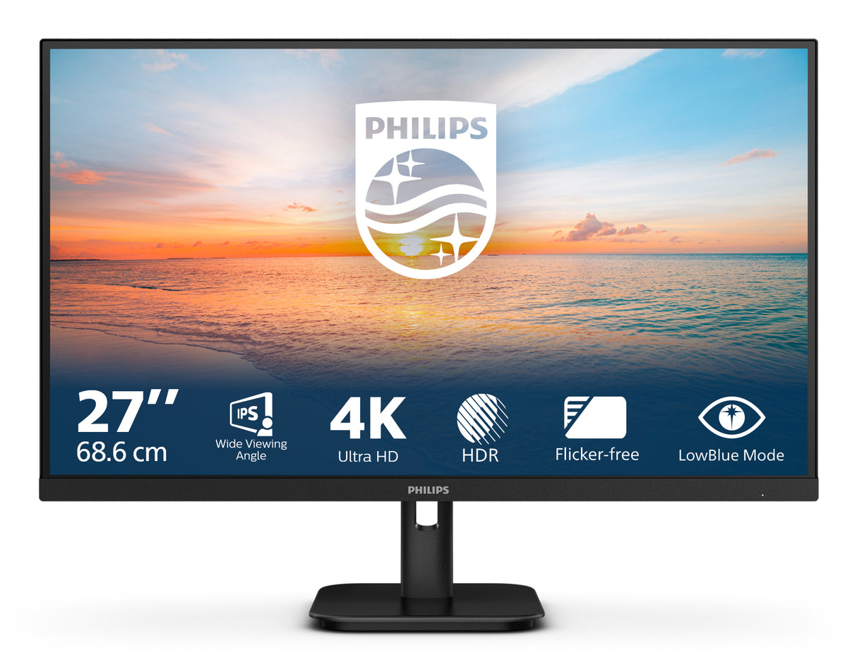 Philips 27E1N1800A/00 computerskærm 68,6 cm (27") 3840 x 2160 pixel 4K Ultra HD LED Sort