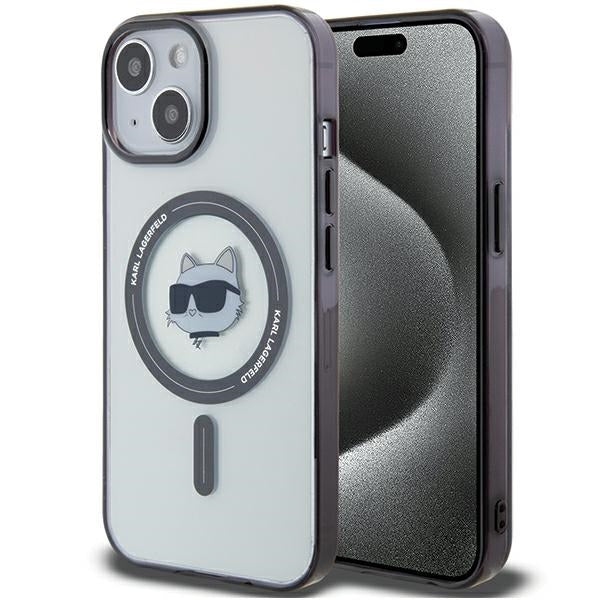 Karl Lagerfeld KLM15SHCHNOTK iPhone 15 6.1" gennemsigtige hårdkasse IML Choupette's Head MagSafe