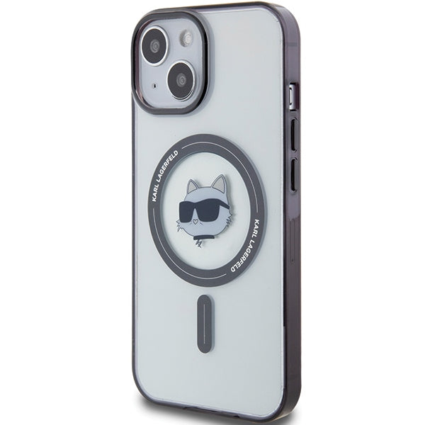 Karl Lagerfeld KLM15SHCHNOTK iPhone 15 6.1" gennemsigtige hårdkasse IML Choupette's Head MagSafe