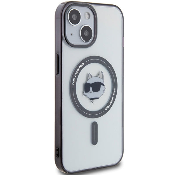 Karl Lagerfeld KLM15SHCHNOTK iPhone 15 6.1" gennemsigtige hårdkasse IML Choupette's Head MagSafe