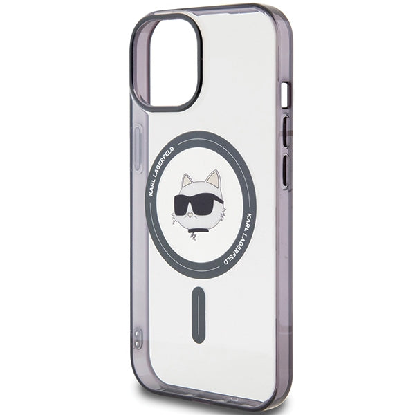Karl Lagerfeld KLM15SHCHNOTK iPhone 15 6.1" gennemsigtige hårdkasse IML Choupette's Head MagSafe