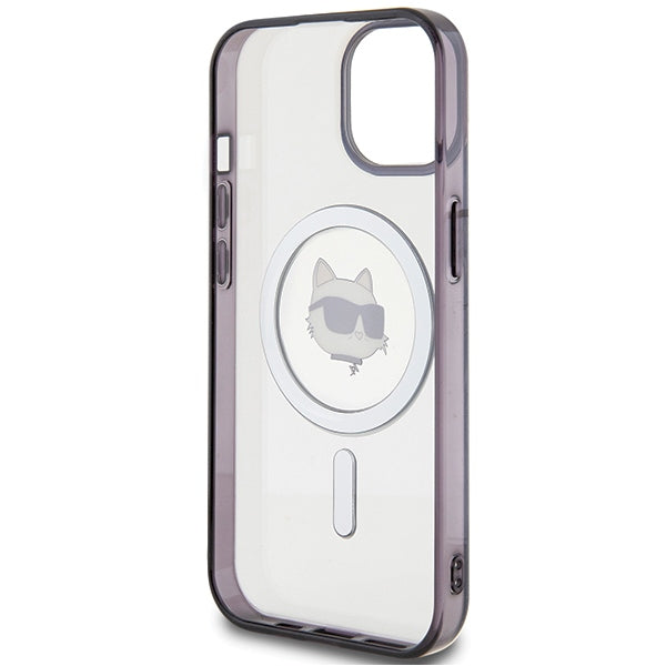 Karl Lagerfeld KLM15SHCHNOTK iPhone 15 6.1" gennemsigtige hårdkasse IML Choupette's Head MagSafe