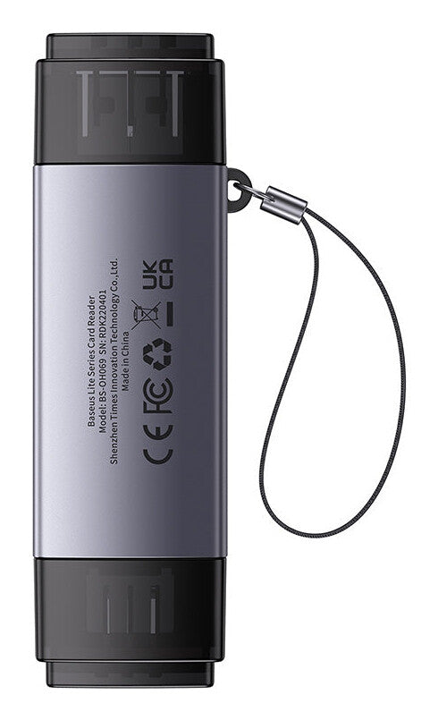 Baseus WKQX060113 kortlæser USB 3.0 Type-A/Type-C Grå