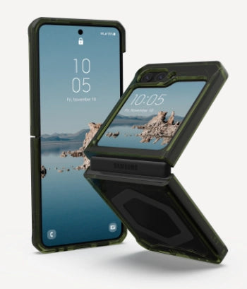 UAG Plyo Pro-foder med magnetisk modul til Samsung Galaxy Flip 5 - grøn-grå