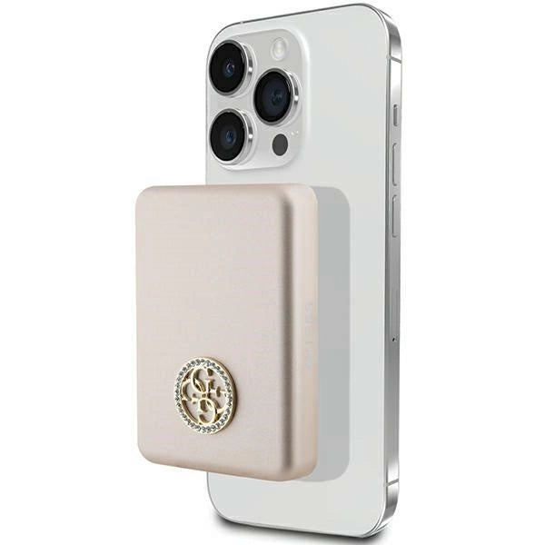 Guess MagSafe 4G Strassed Metal Logo induktion strømbank 5W 3000mAh - guld