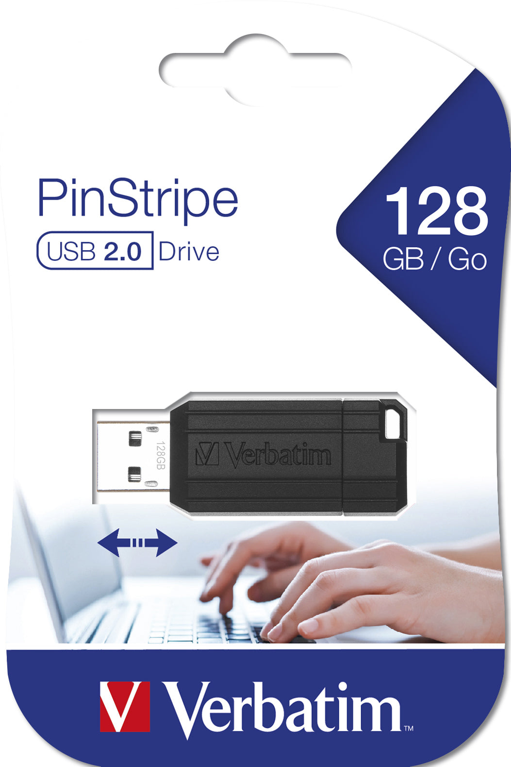 Verbatim PinStripe 128GB USB-nøgle USB Type-A 2.0 Sort