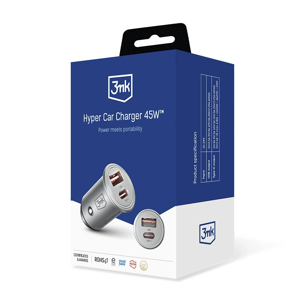 Tilbehør - 3mk Hyper Car Charger 45W
