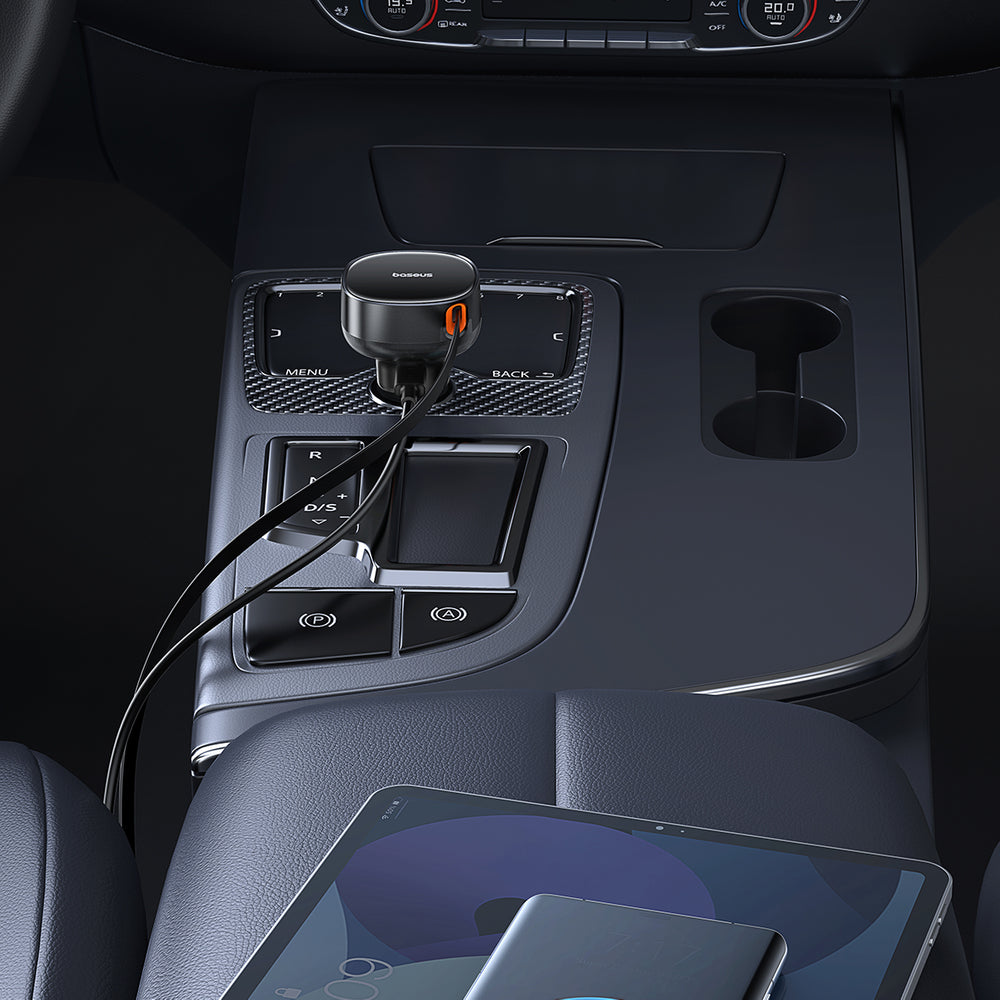 Baseus Enjoyment Pro USB-C (Female) / Lightning (Male) 60W Car Charger - Black