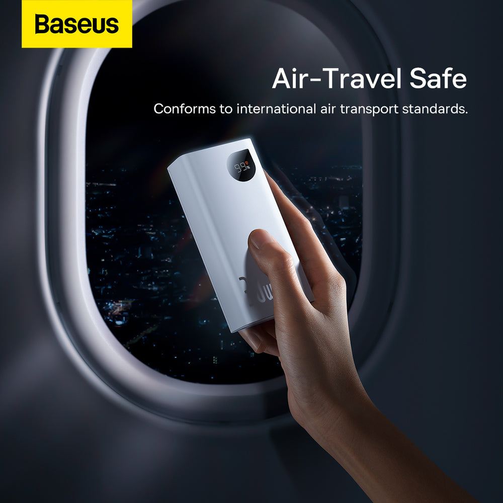 Baseus Adaman2 powerbank med digital skærm 2x USB-A / 1x USB-C 10000mAh 30W - hvid