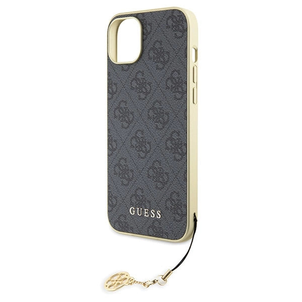 Guess 4G Charms Collection case for iPhone 15 Plus - gray