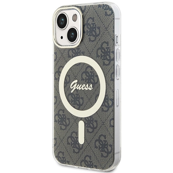 Guess IML 4G MagSafe iPhone 15 Plus Case - Brown