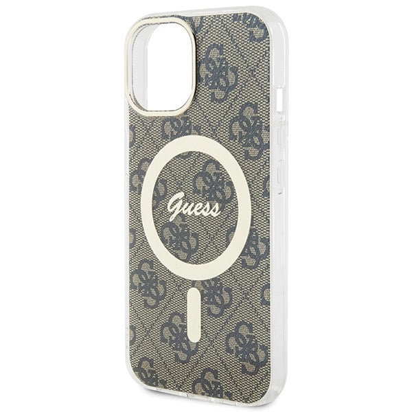 Guess IML 4G MagSafe iPhone 15 Plus Case - Brown