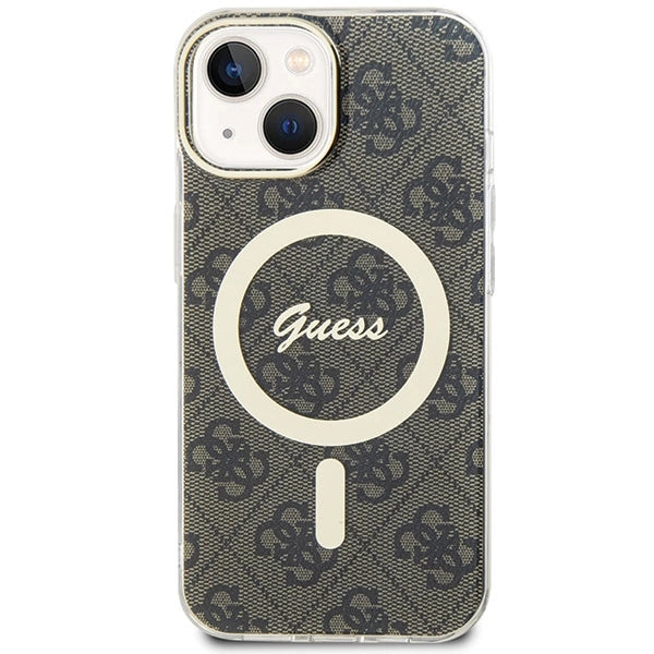 Guess IML 4G MagSafe-fodral til iPhone 15 - brun