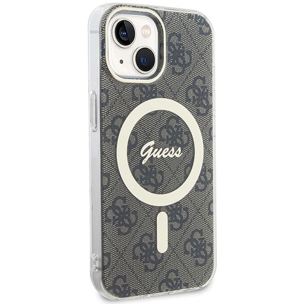 Guess IML 4G MagSafe-fodral til iPhone 15 - brun