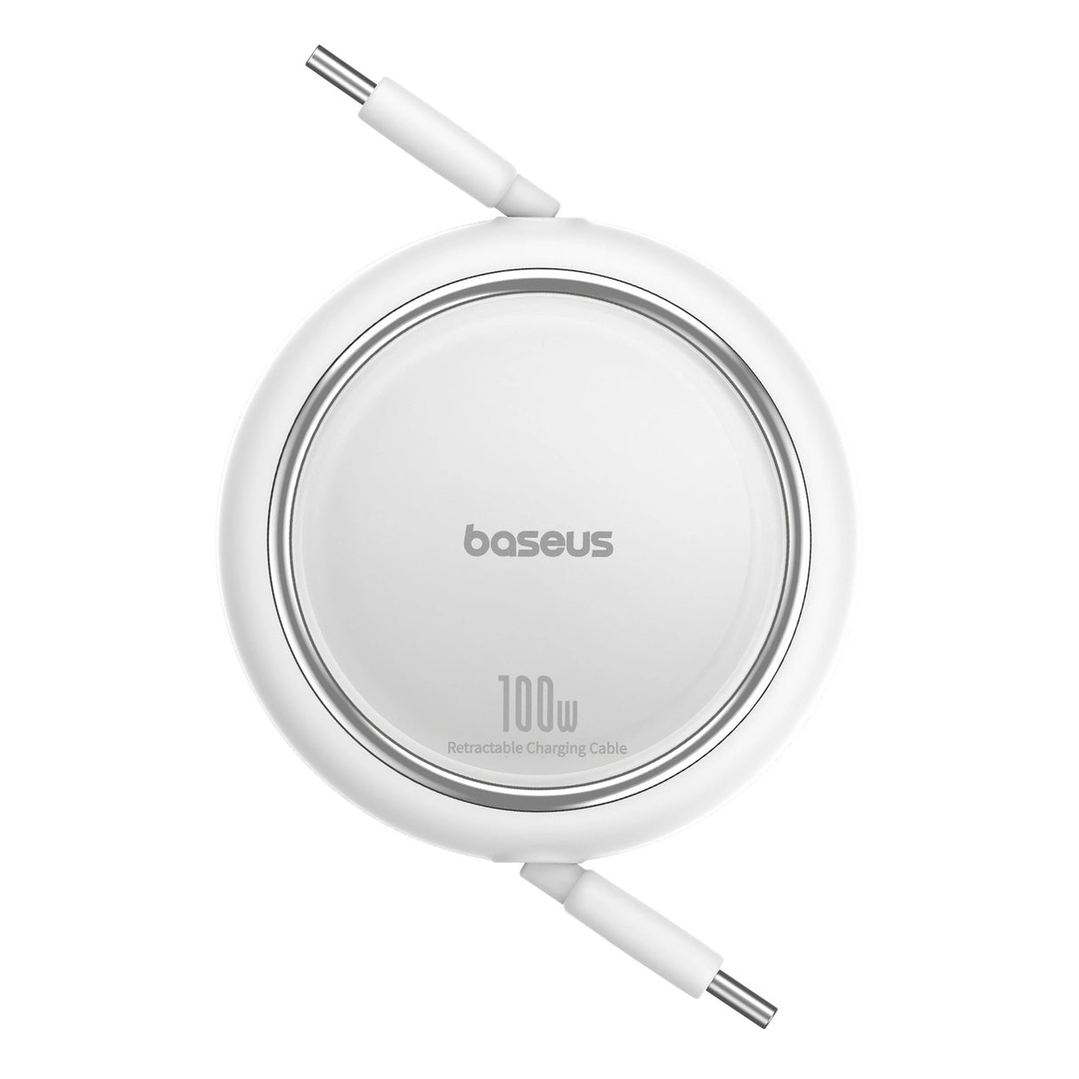 Baseus Free2Draw Mini USB-C - USB-C 100W 1m indtrækbar kabel - hvid