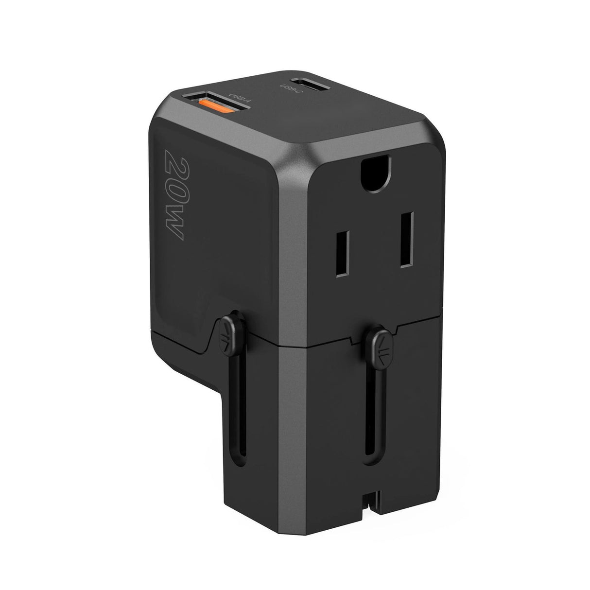 Choetech PD6038 USB-C USB-A PD 20W Travel Charger USA EU UK AU - sort