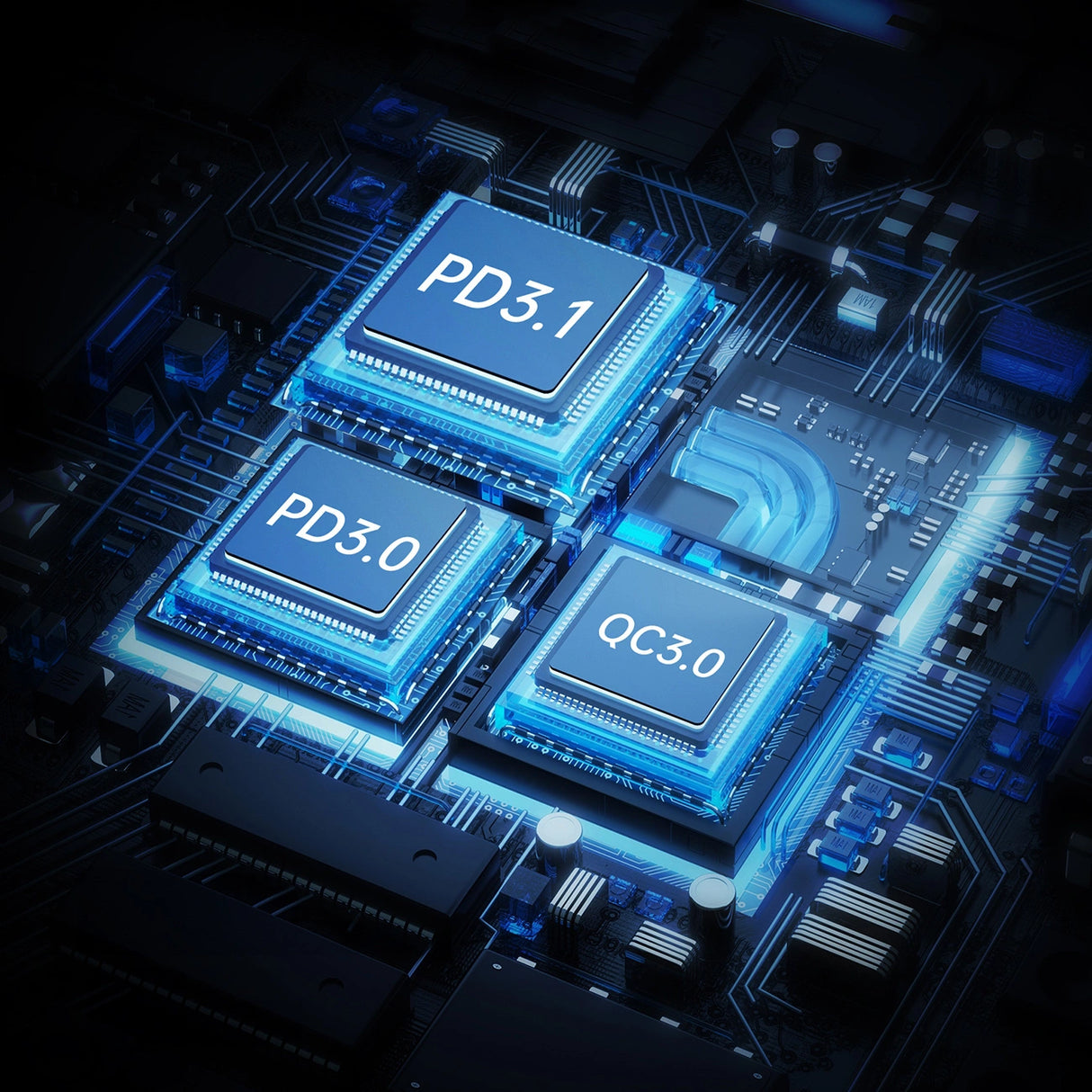 Choetech TC0024 biloplader 160W 2x USB-C PD 3.1 1x USB-A - sort