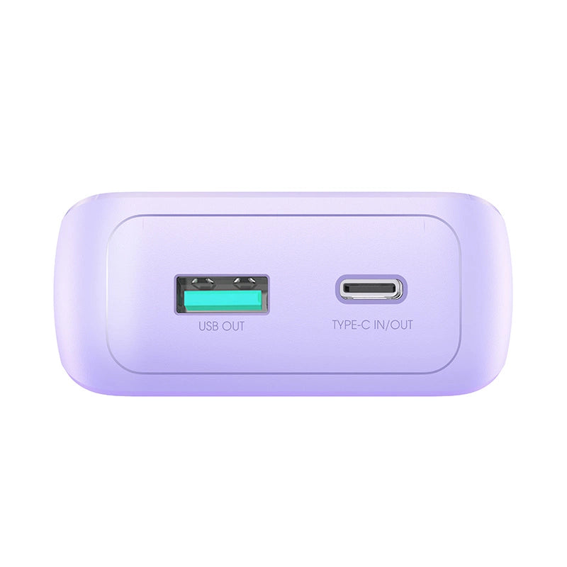 Joyroom JR-PBC07 20000mAh 30W mini power bank med USB-C og Lightning kabler - lilla
