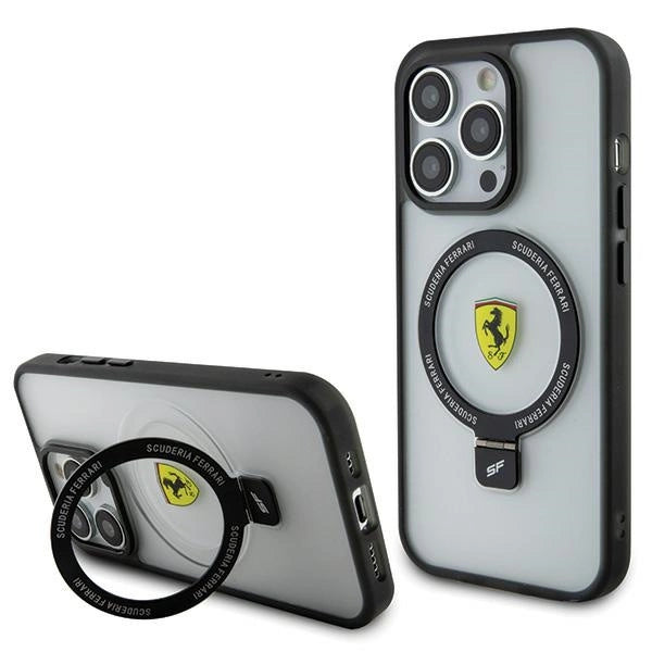 Ferrari FEHMP15LUSCAH iPhone 15 Pro 6.1" gennemsigtige hardcase Ring Stand 2023 Collection MagSafe