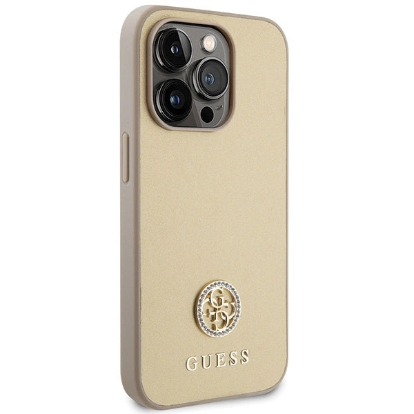 Guess GUHCP15LPS4DGPD iPhone 15 Pro 6.1" gold/gold hardcase Strass Metal Logo