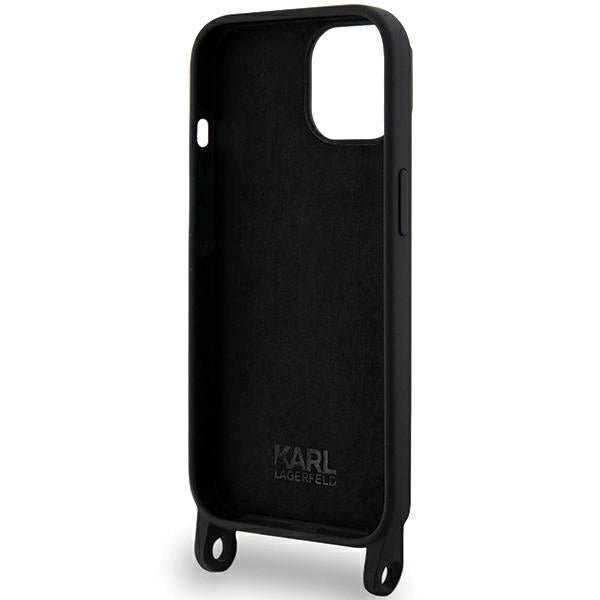 Karl Lagerfeld KLHCP15SSCBSCNK iPhone 15 6.1" hardcase black/black Crossbody Silicone Choupette